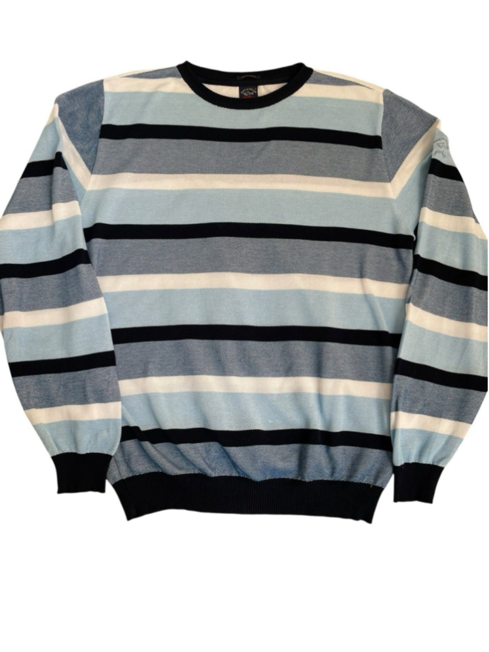 Vintage Paul & Shark Yachting Striped Knit Sweater Mens M Cotton Italy Made